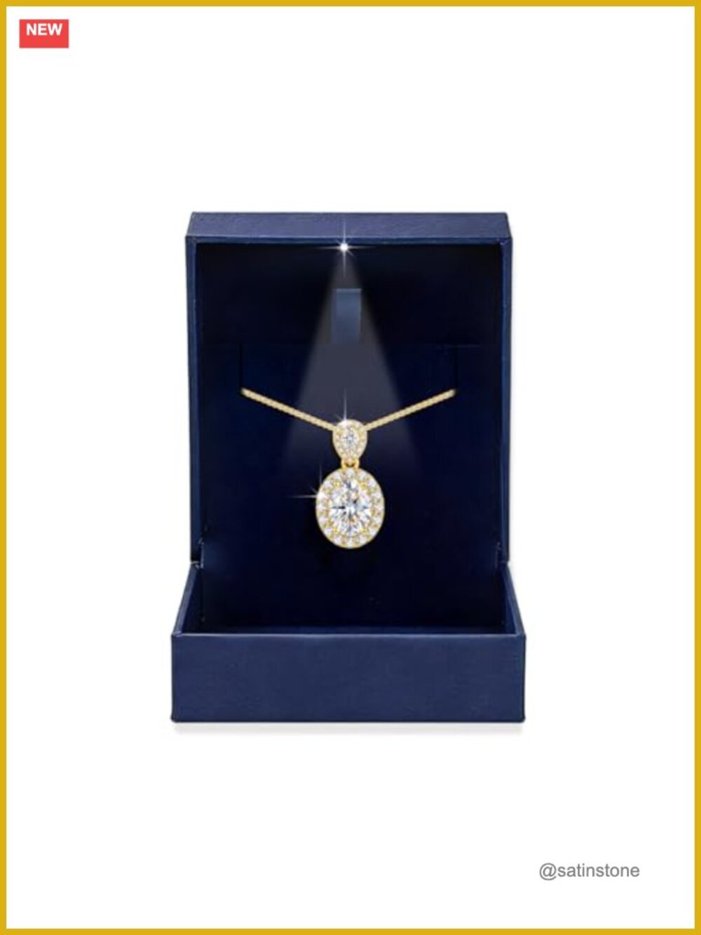 S925 Sterling Silver 18K Gold Filled Moissanite Pendant Necklace